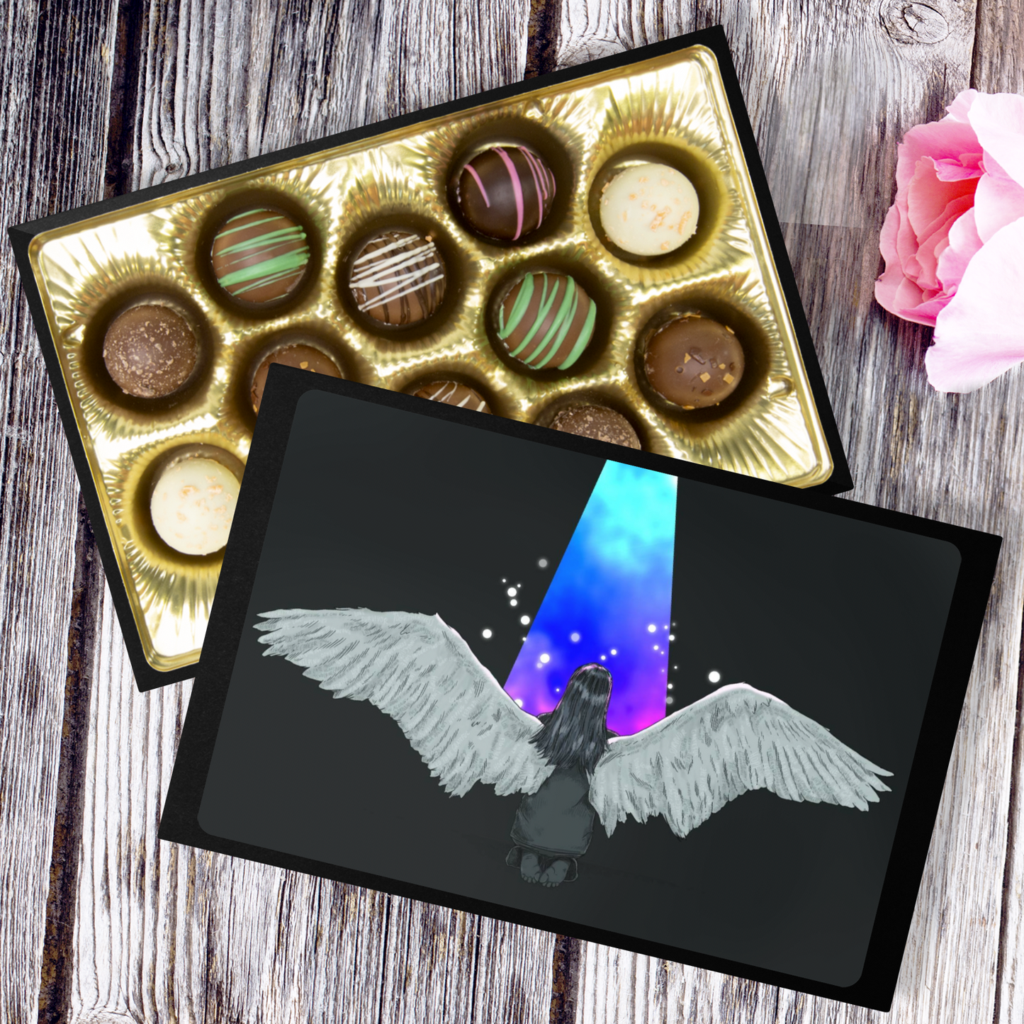Handmade Chocolate Truffles with "Find Your Light" Box