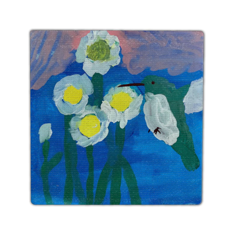 Twist Hearts "The Humming Bird" Single Vegan Leather Coaster