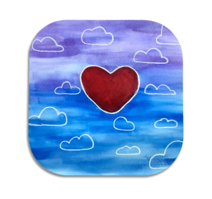 Twist Hearts "Symbols of Love" Single Wooden Coaster