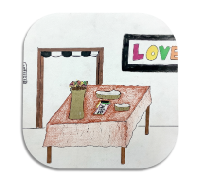 Twist Hearts "Symbols of Love" Single Wooden Coaster