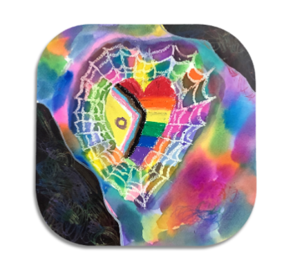 Twist Hearts "Symbols of Love" Single Wooden Coaster