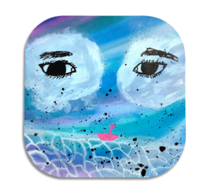 Twist Hearts "Raging River" Single Wooden Coaster