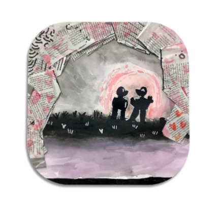 Twist Hearts "Symbols of Love" Single Wooden Coaster