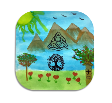 Twist Hearts "Heritage, Hope. Love" Single Wooden Coaster