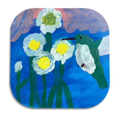 Twist Hearts "The Hummingbird" Single Wooden Coaster