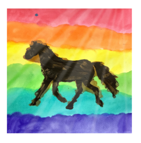 Twist Hearts "Horses and Hearts" Single Glass Coaster