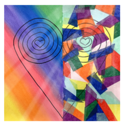 Twist Hearts "Asymmetry" Single Glass Coaster