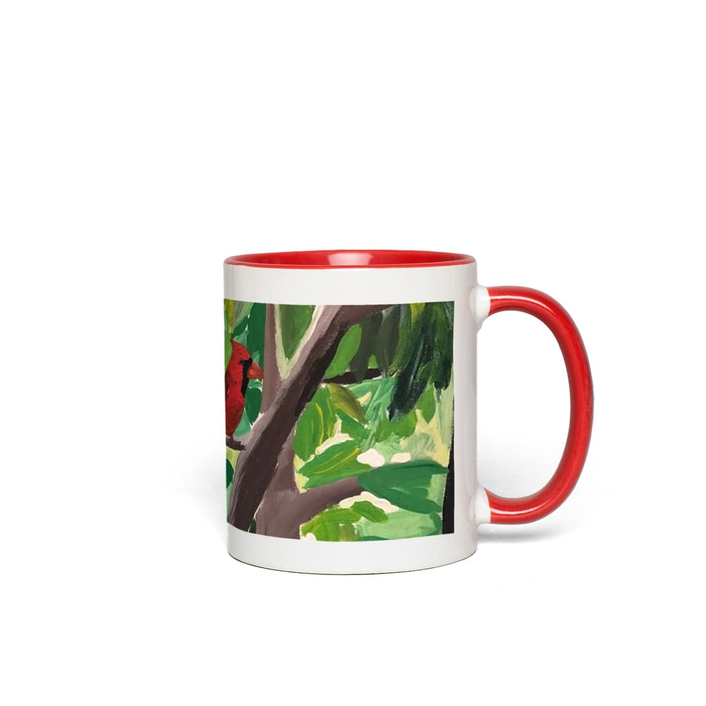 "Cardinal in a Tree" Accent Mugs