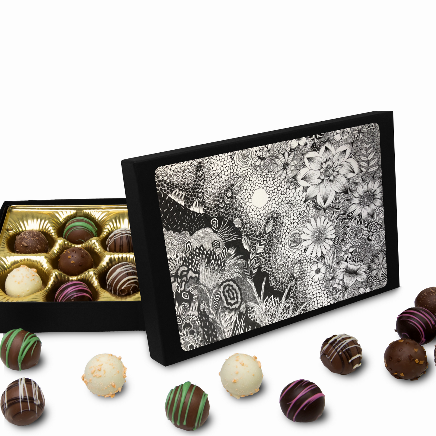 Handmade Chocolate Truffles in "Lighter Times" Box