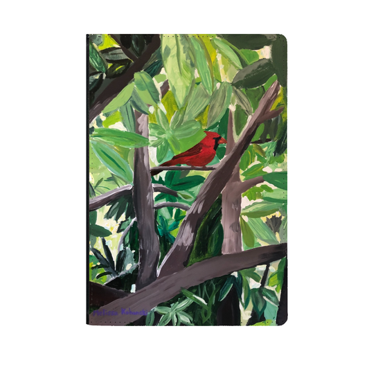 "Cardinal in a Tree" Vegan Leather Notebook