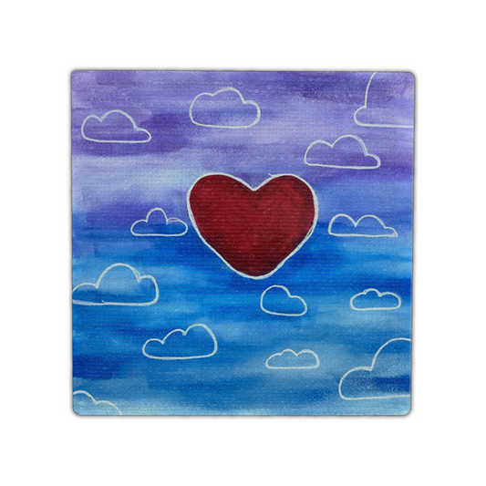 Twist Hearts "Symbols of Love" Single Linen Coaster