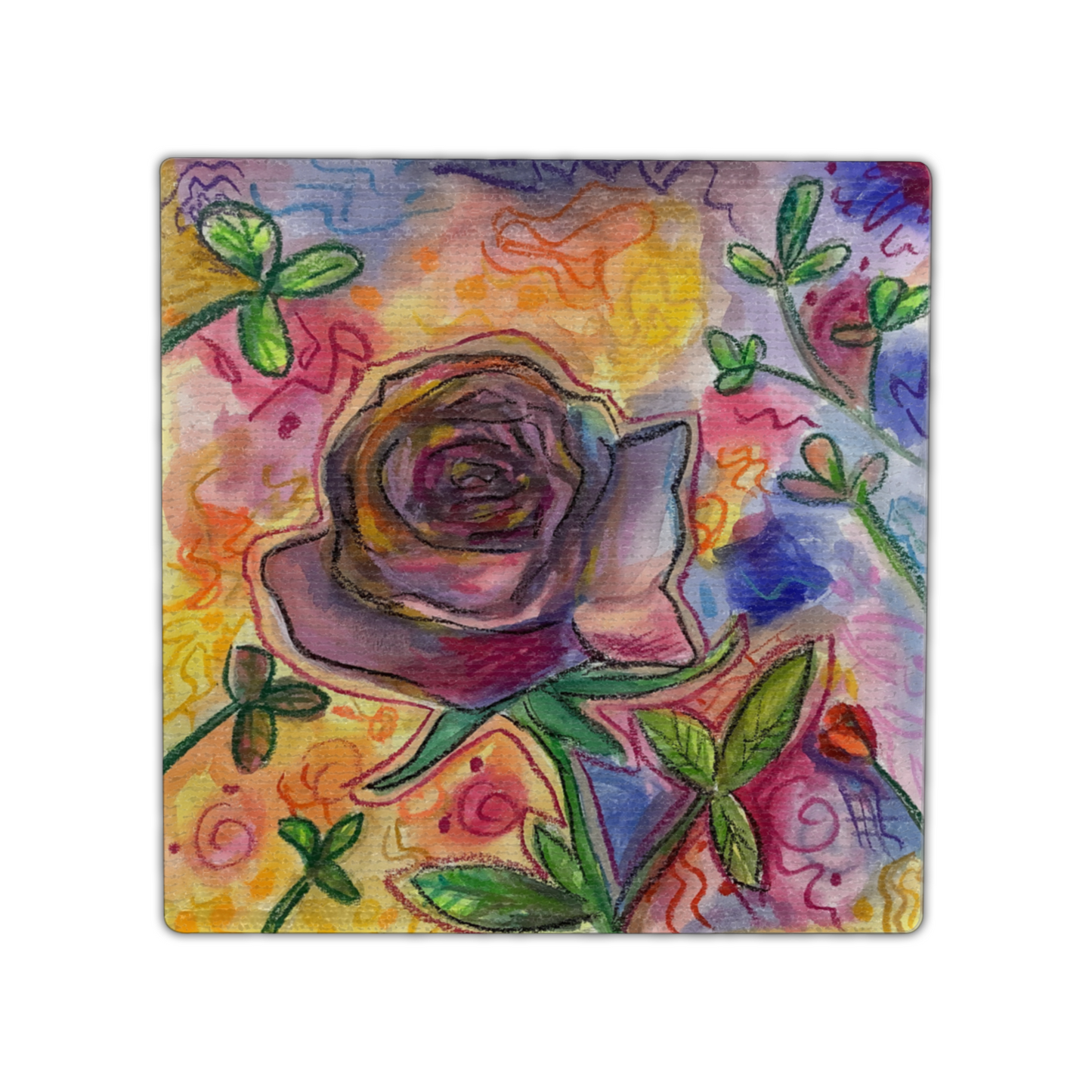 Twist Hearts "Vibrant Rose" Single Linen Coaster