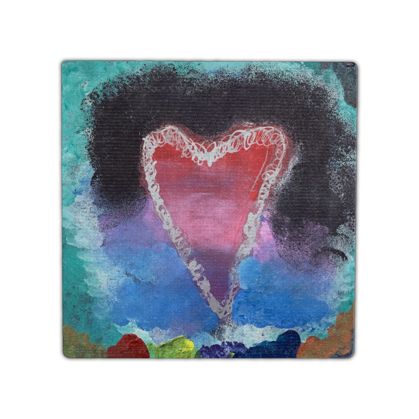 Twist Hearts "Love Overcomes the Dark" Single Linen Coaster