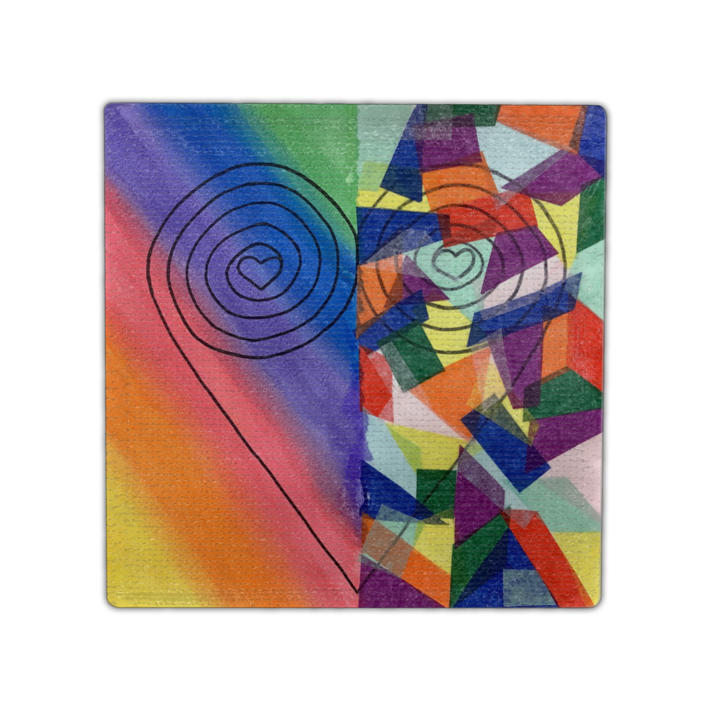 Twist Hearts "Asymmetry" Single Linen Coaster