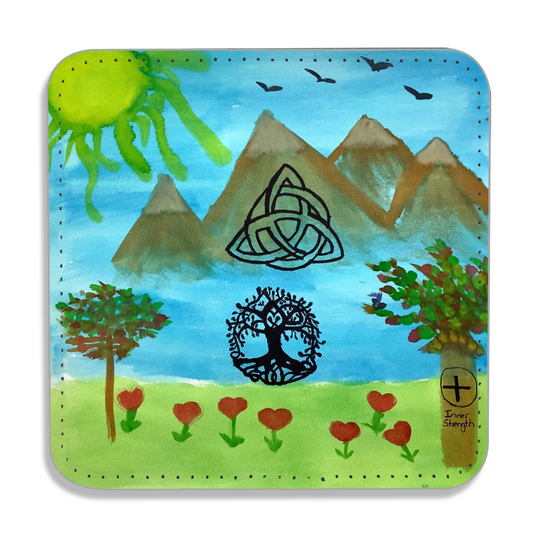 Twist Hearts "Heritage, Love, Hope" Single Vegan Leather Coaster