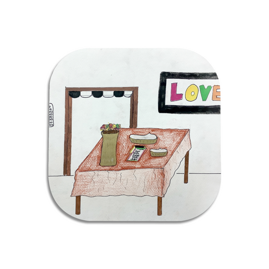Twist Hearts "Symbols of Love" Single Wooden Coaster