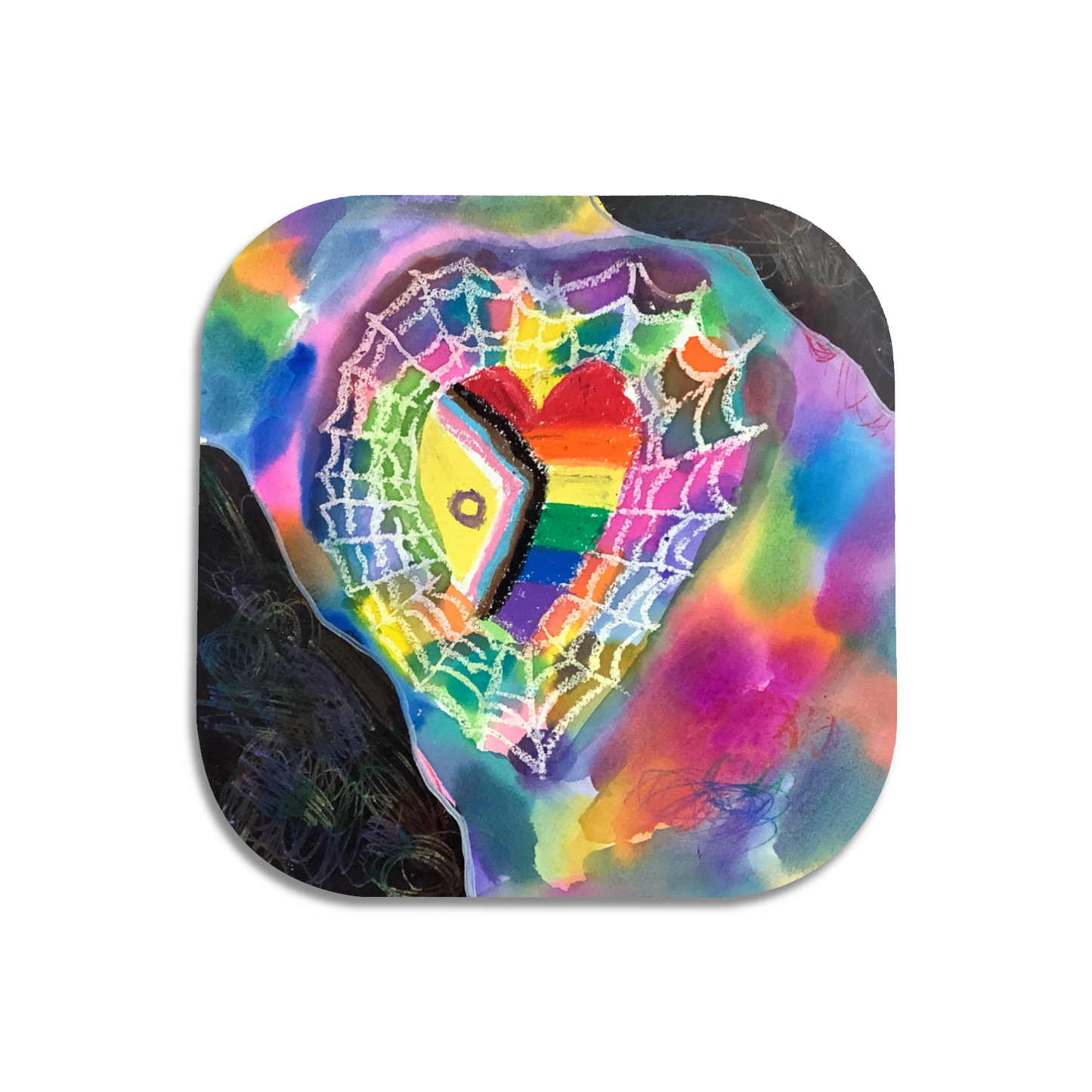Twist Hearts "Symbols of Love" Single Wooden Coaster