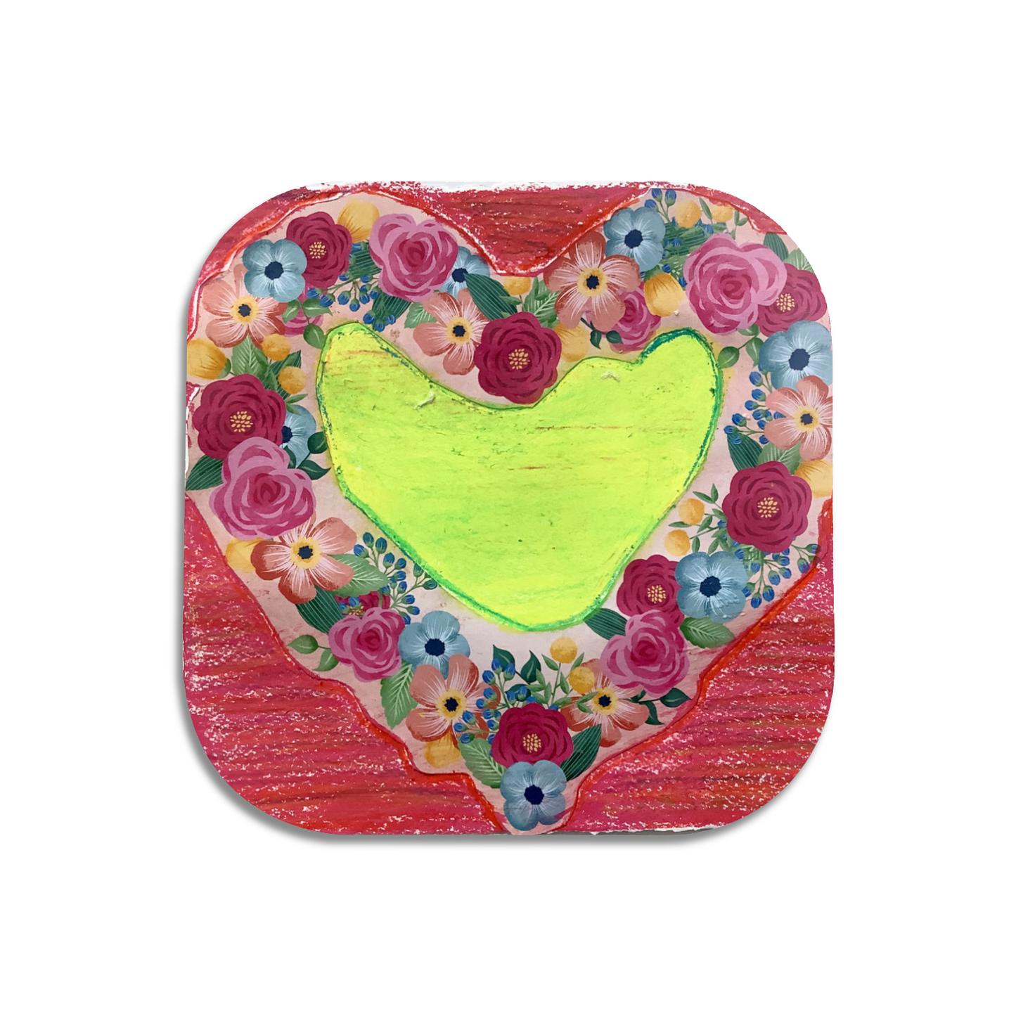 Twist Hearts "Hearts of Love" Single Wooden Coaster