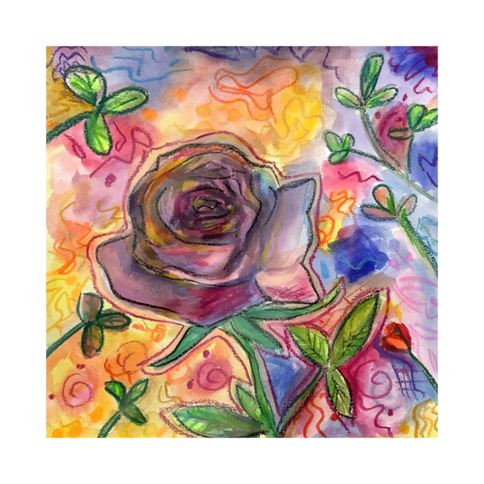 Twist Hearts "Vibrant Rose" Single Glass Coaster
