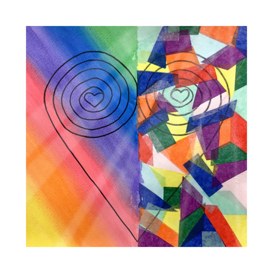Twist Hearts "Asymmetry" Single Glass Coaster