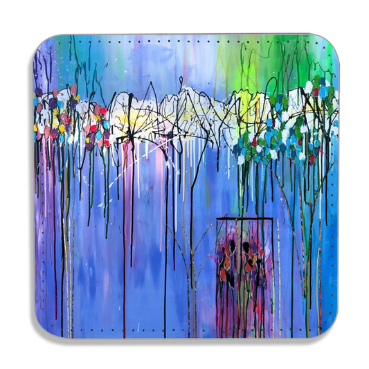 "Tulips" Single Vegan Leather Coaster