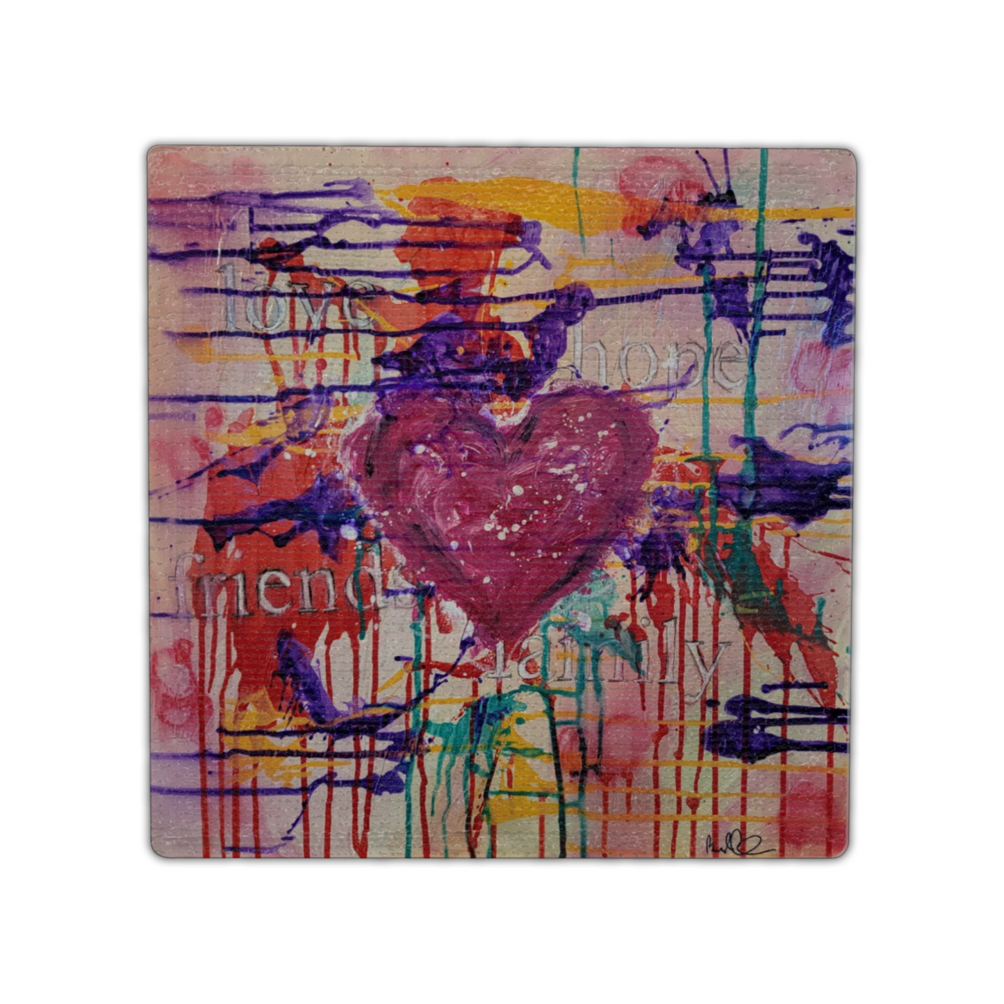 "Love Over Everything" Single Linen Coaster
