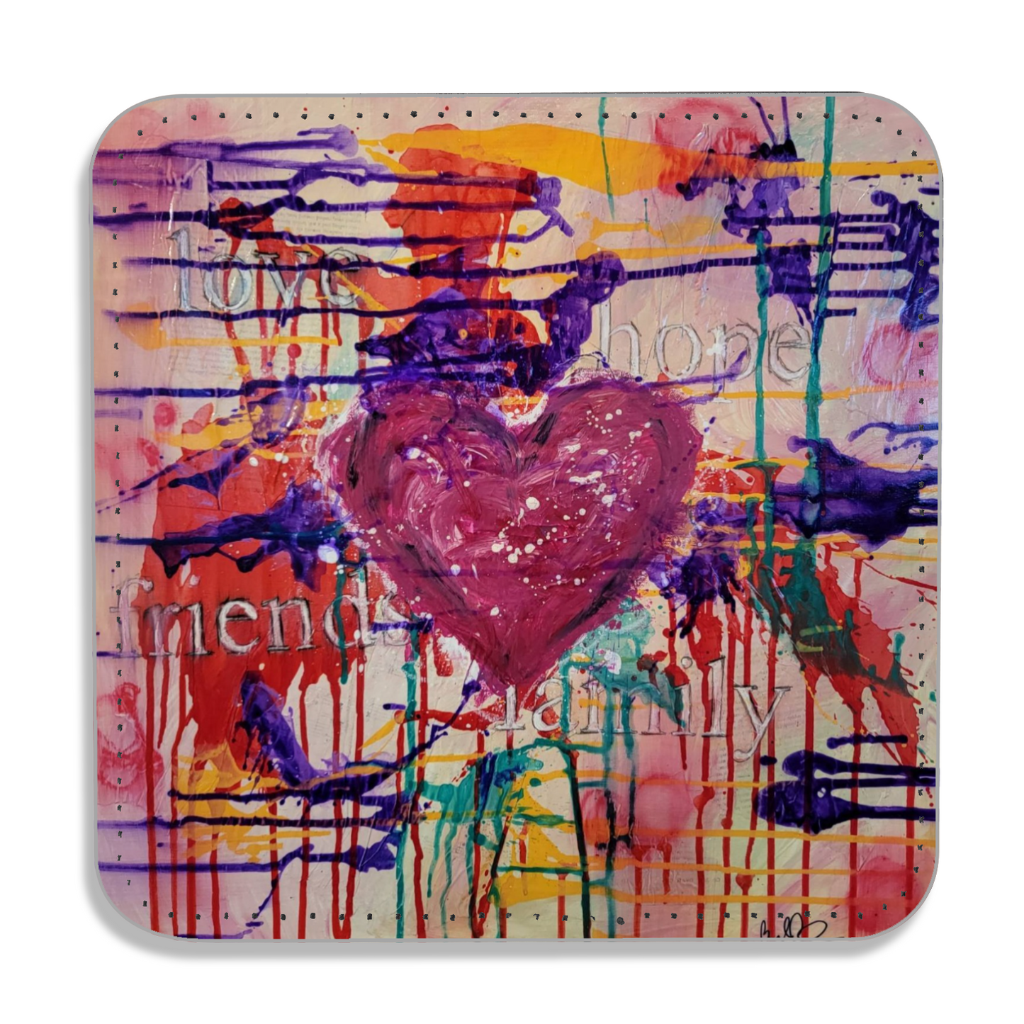 "Love Over Everything" Single Vegan Leather Coaster