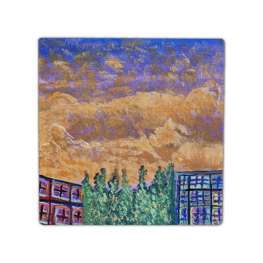 "Beautiful Sky on a Terrible Day" Single Linen Coaster