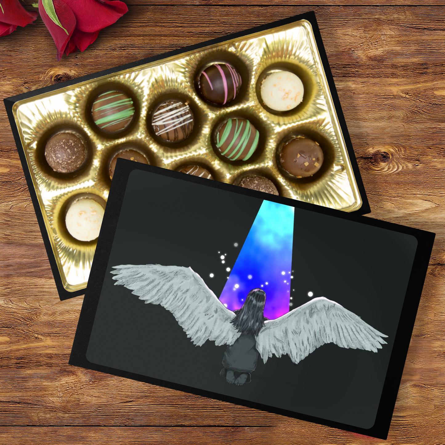 Handmade Chocolate Truffles with "Find Your Light" Box