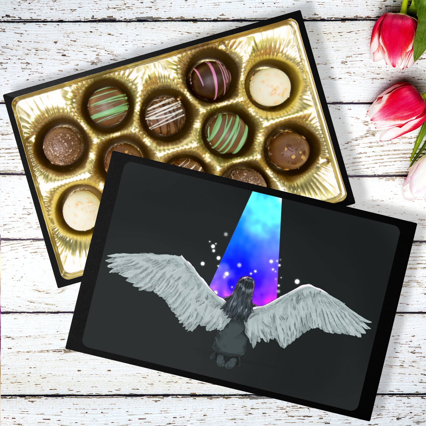 Handmade Chocolate Truffles with "Find Your Light" Box