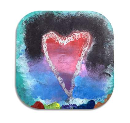 Twist Hearts "Love Overcomes Dark" Single Wooden Coaster
