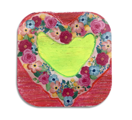 Twist Hearts "Hearts of Love" Single Wooden Coaster