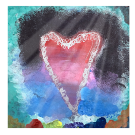 Twist Hearts "Love Overcomes Darkness" Single Glass Coaster