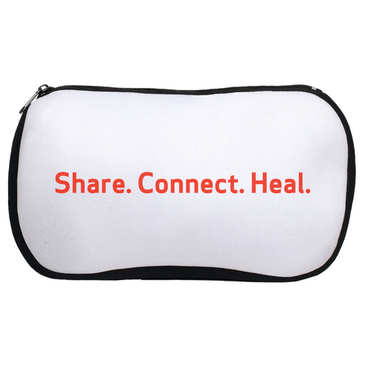 Share. Connect. Heal. Cosmetic Bag