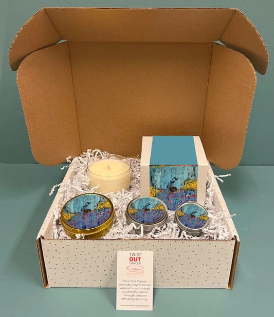 Gift box with artwork by Mike Harrell